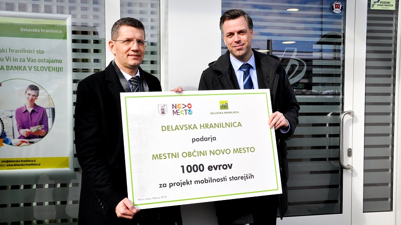 Župan Mestne občine Novo mesto Gregor Macedoni,  predsednik uprave Delavske hranilnice Renato Založnik