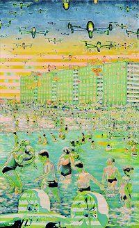 Uroš Weinberger, Eyes in the Sky, 2019, olje na platnu, 250 cm x 152 cm