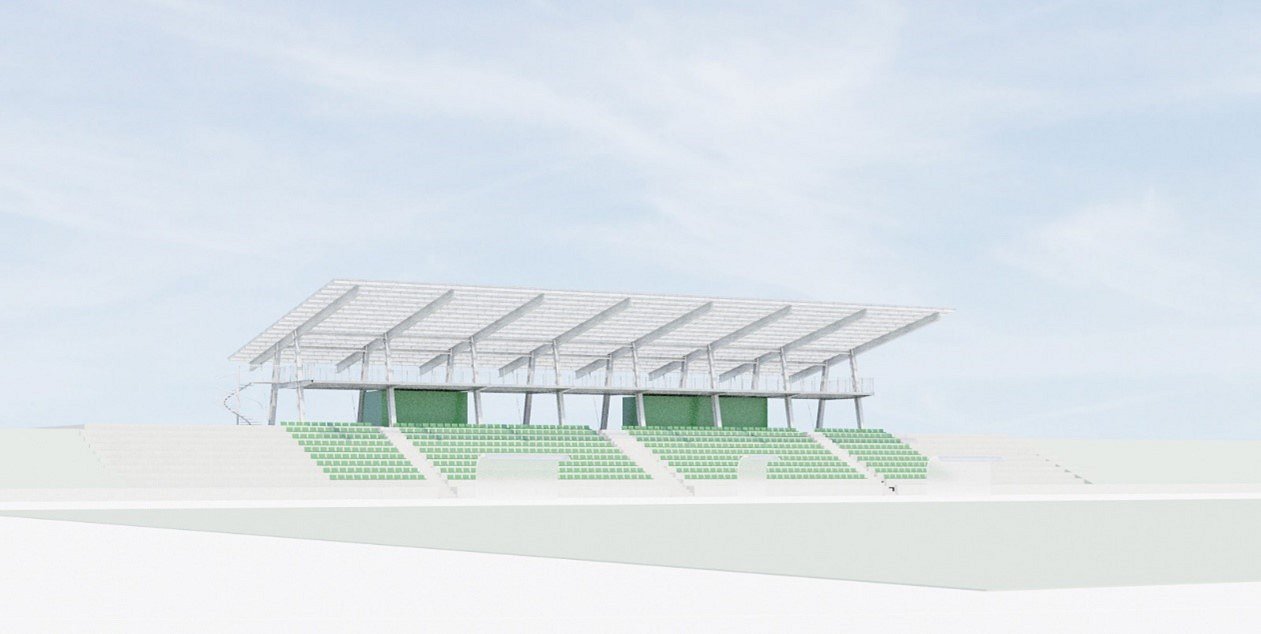 Pokrita tribuna na stadionu Portoval