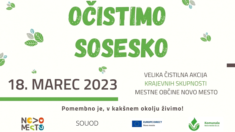  VABILO NA ČISTILNO AKCIJO  - sobota 18. marec 2023