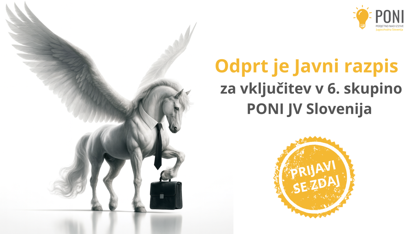 PONI - 6. skupina Objavljen je nov razpis za projekt PONI JV Slovenija