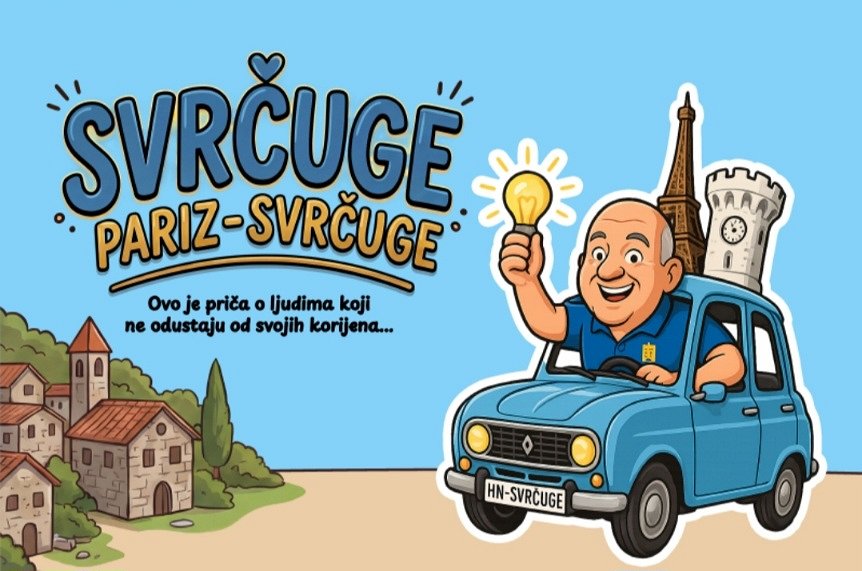 Gospod v avtu, na poti v Pariz. Karavana za svetlobo podeželja na poti v Pariz tudi skozi Novo mesto