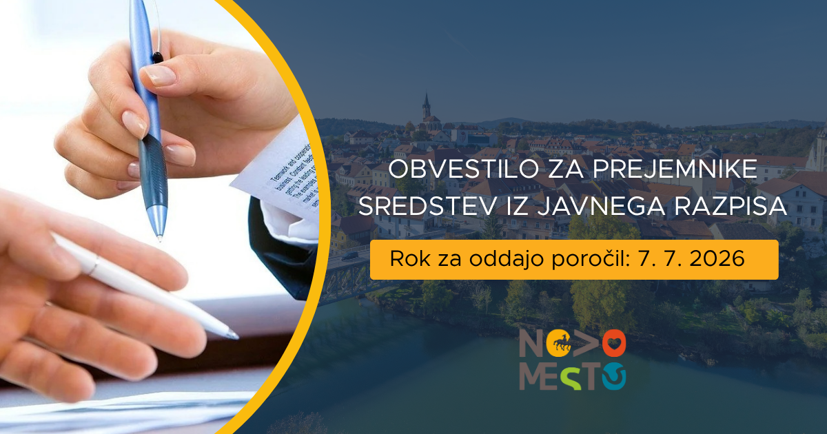 Na fotografiji je plakat z obvestilom za prejemnike javnih sredstev in poziv k oddaji letnih poročil