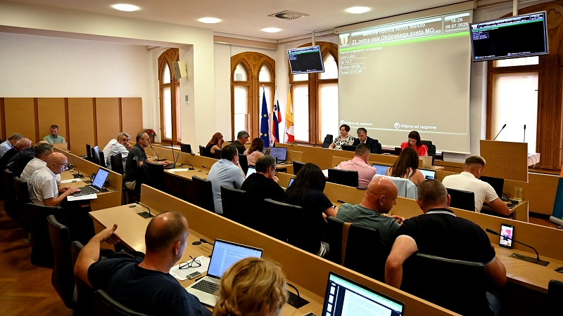 Na fotografiji so predstavniki Občinskega sveta in občine Novo mesto med 31. sejo