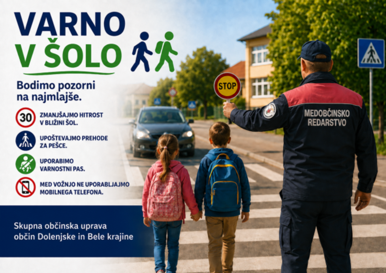 Policist in šolarja Varno v šolo - bodimo pozorni na najmlajše