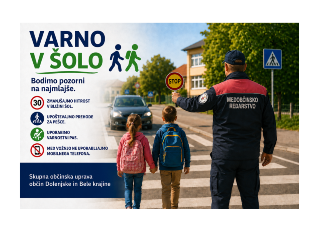Policist in šolarja Varno v šolo - bodimo pozorni na najmlajše