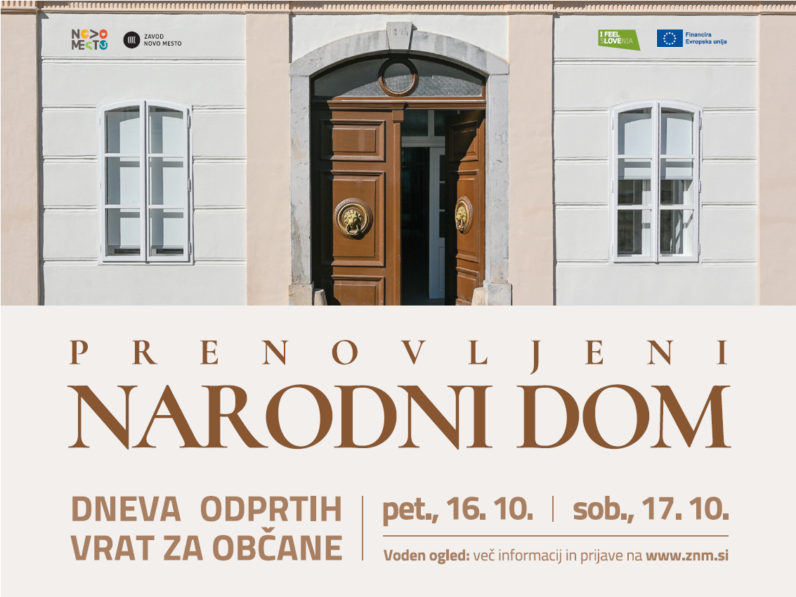 Na fotografiji je plakat s promocijo dneva odprtih vrat v Narodnem domu
